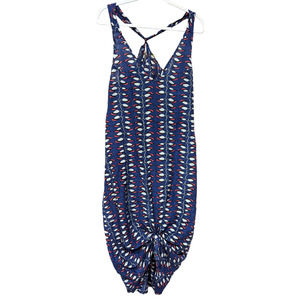 Roberta Roller Rabbit size Small Blue Patterned Maxi Dress Silk Blend